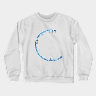 half blue circle Crewneck Sweatshirt